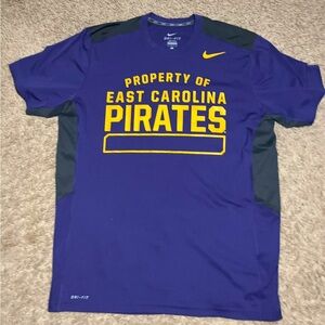 Nike Men’s Dri-Fit “Property Of East Carolina” Pirates Shirt Size Large Purple